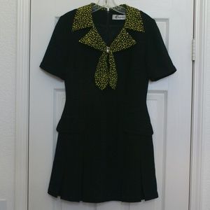 Vintage 1pc dress zip up back 34" L 14" waist